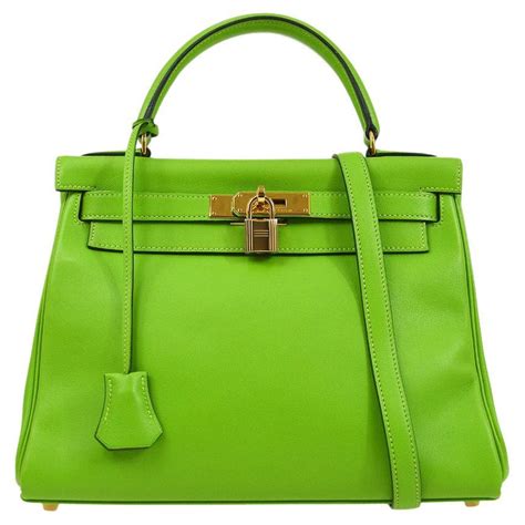 hermes lime bag|authentic Hermes leather bag.